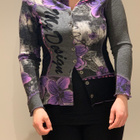 Violetti kukka neuletakki M - pikkukuva 1