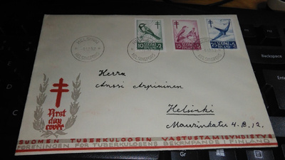 Tuberkuloosi 1952 FDC Lape 22€ 26/10