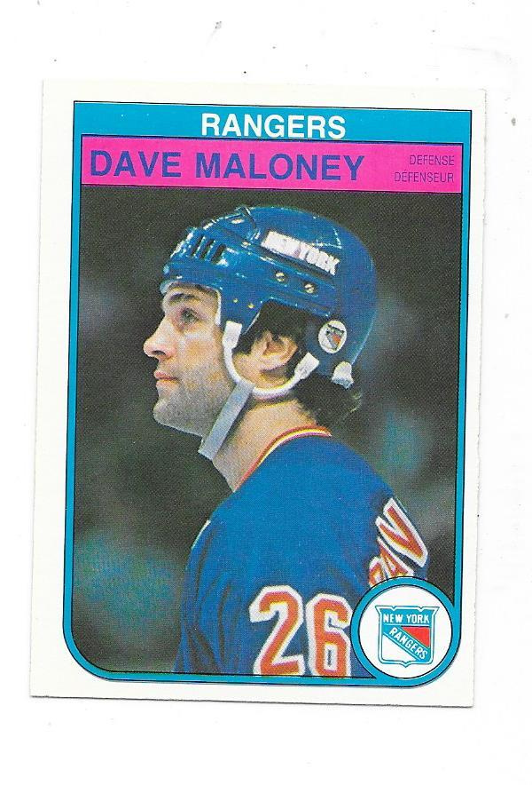 1982-83 OPC #228 Dave Maloney New York Rangers gooni