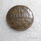 10  penniä  1866  kulkematon. - pikkukuva 1