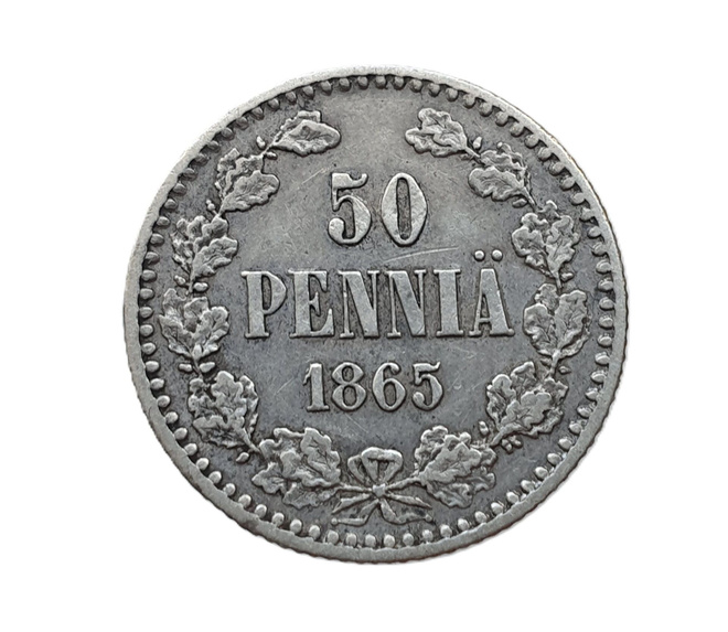 50 penniä 1865 - hyväkuntoinen!