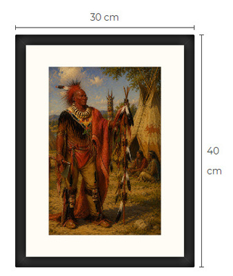 Uusi Intiaani art print kehystetty 30 cm x 40 cm