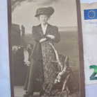 VANHA CDV Visiitti Valokuva Nainen UPEA Asu Hattu 1900-l - pikkukuva 1