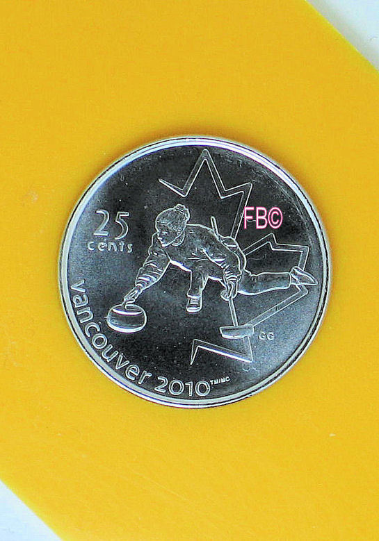 2010 Kanada 25c. Olympia Juhlakolikko : CURLING UNC.