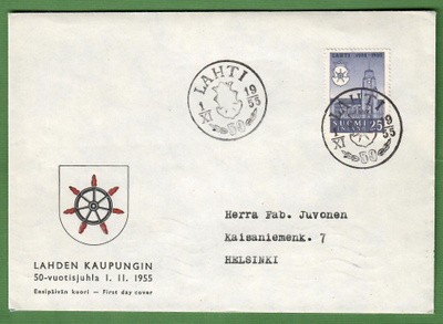 FDC!.11 1955. Lahti 50 vuotta (100)