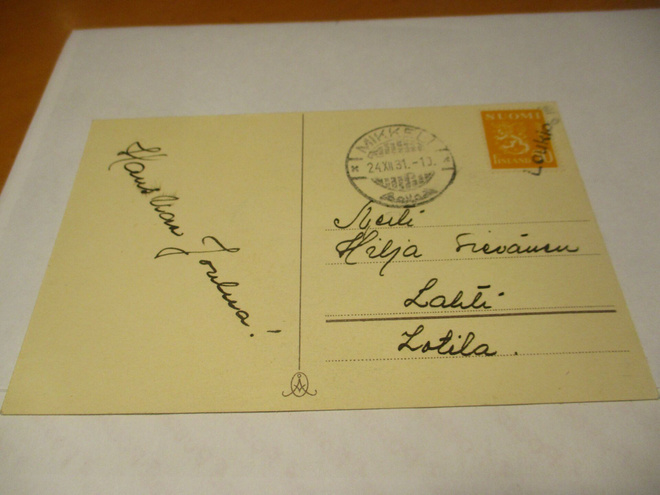 1931 Loukio rivil + Mikkeli Maj Lindman - kortilla