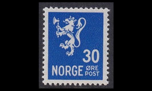 Norja 186 ** Leijona vesil. 30 öre (1937)