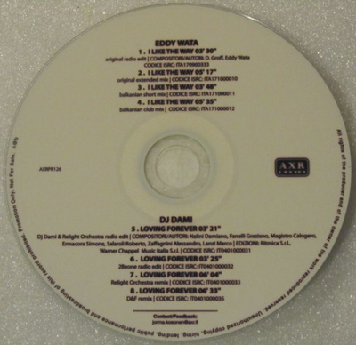 Eddy Wata • DJ Dami PROMO CDr Maxi-Single
