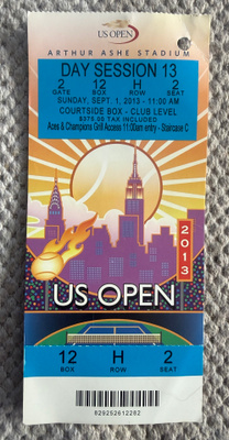 US OPEN 2013 PÄÄSYLIPPU 1.9.2013