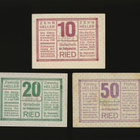 Itävalta Notgeld 10, 20, 50 Heller, Ried 1920 - pikkukuva 1