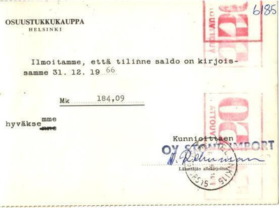 FIRMAKORTTI STONE IMPORT HELSINKI
