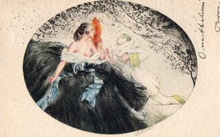 Vanha taidekortti-Solanges