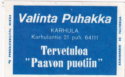 Karhula. Valinta Puhakka   1/16