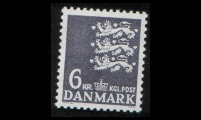 Tanska 625 ** Vaakuna 6 kr harmaansininen (1976)