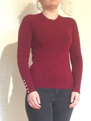 Zara Knit tummanpunainen neule M