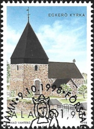 Åland 1998 Eckerön kirkko EP alareuna LOISTO LaPe 148