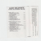 HARRY BELAFONTE  -  LOVING YOU IS WHERE I BELONG - pikkukuva 2