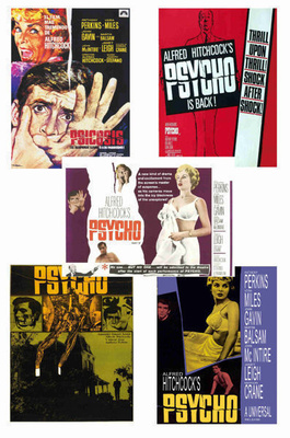 PSYCHO -- leffa juliste setti A4 x 5 (mm. UPEA lahja !!) #1