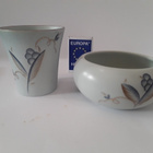 Arabia Käsinmaalattu vintage Flora setti .Kannen nuppi rikki - pikkukuva 1