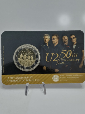 Irlanti 2026 U2 juhlaraha 2 euro BU