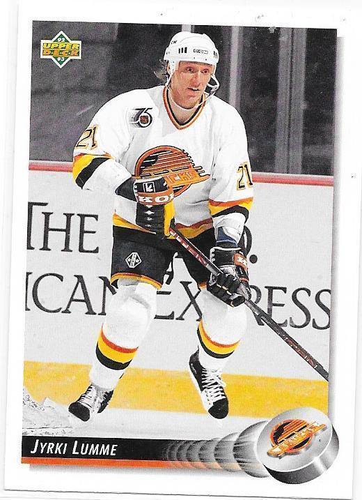1992-93 Upper Deck #137 Jyrki Lumme Vancouver Canucks