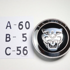 Jaguar vannekeskiöt – Kromi-musta – 60mm (4kpl s - pikkukuva 2