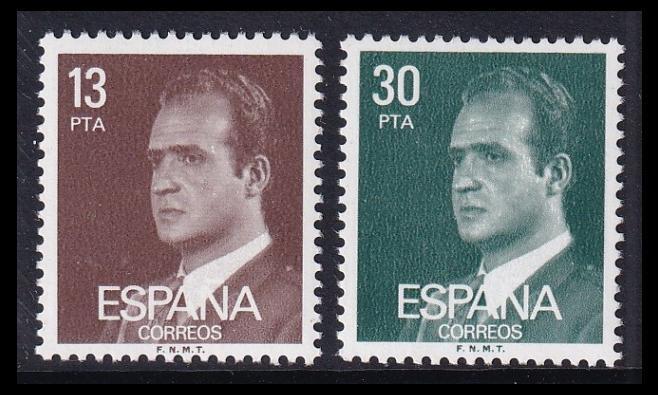 Espanja 2489-90y ** Käyttösarja kuningas Carlos I y-pap (1
