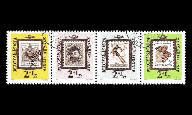 Unkari 1868-71vb o Postimerkin päivä rivilö (1962)