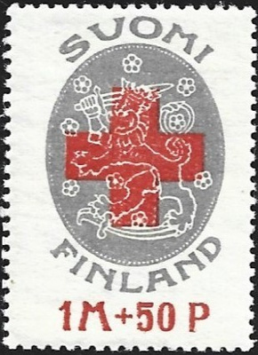 1922 Punainen Risti 1  mk + 50 p ** LaPe 108