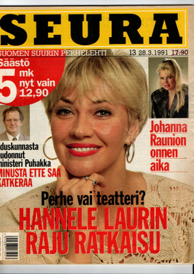 Seura n:o 13 1991 Miss Suomi. Hannele. Jorma. Toivo. Muska.