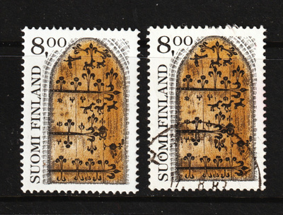 1983 8,00mk Yleismerkki leimattuna ja **