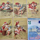 5 Keräilykorttia Suklaakuvaa Kromolitografia 1890-l UPEAT - pikkukuva 1