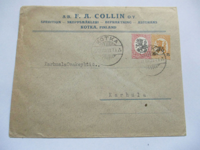 1923 Kotka Skeppsmäkleri F A Collin R kuori