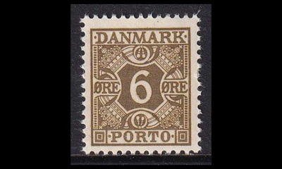 Tanska PORTO_33 ** 6 öre oliivi (1937)