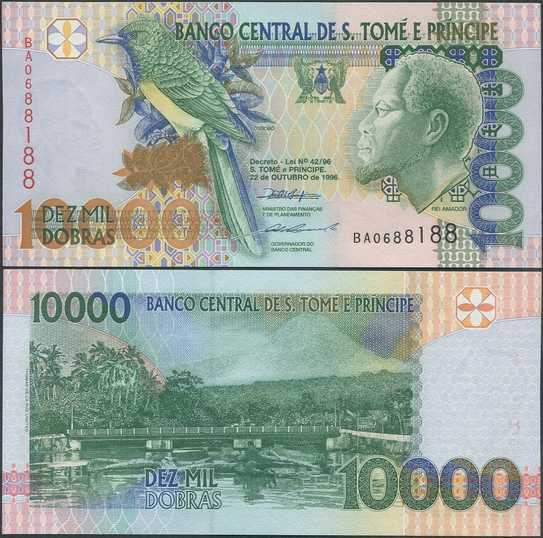 Sao Tome e Principe 10000 Dobras 1996 (P-66a) UNC
