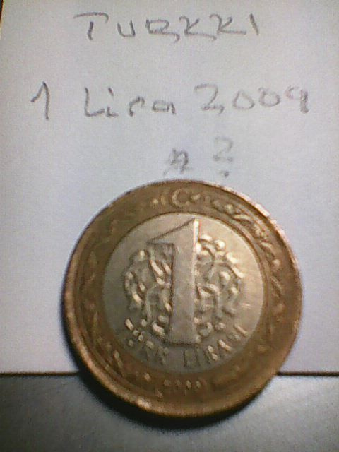 Turkki 1 lira 2009, km#?