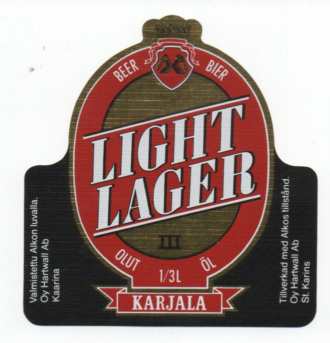 OY Hartwall Ab Kaarina LIGLAGER III Olut. Etiketti