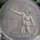 Hopeavärinen merkki 50 Luku. Halkaisija - 37 mm. Hyväkuntoin - pikkukuva 1