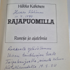 Hilkka Kähönen : Rajapuomilla : runoja ja ajatelmia (sign... - pikkukuva 2