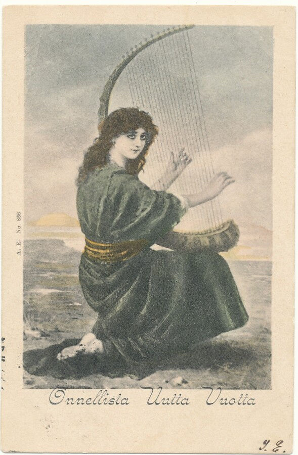 Harpunsoittaja - vanha Carte Postale