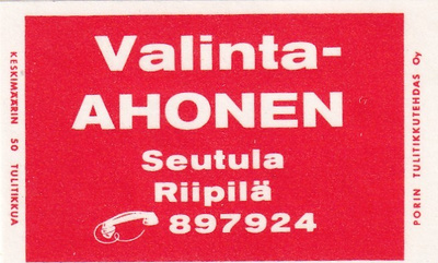 Seutula. Riipilä, Valinta Ahonen   6/10