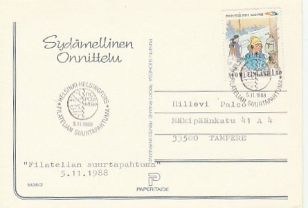 ERIKOISLEIMA , Filatelian suurtapahtuma, Helsinki 5.11.1988