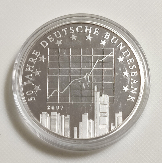 Saksa 2002 Bundesbankin 50 vuotta, hopeoitu muistomitali