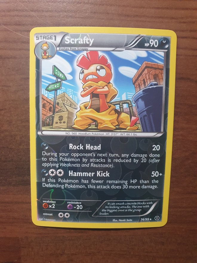 Pokemon Scrafty 74/99 Reverse holo rare