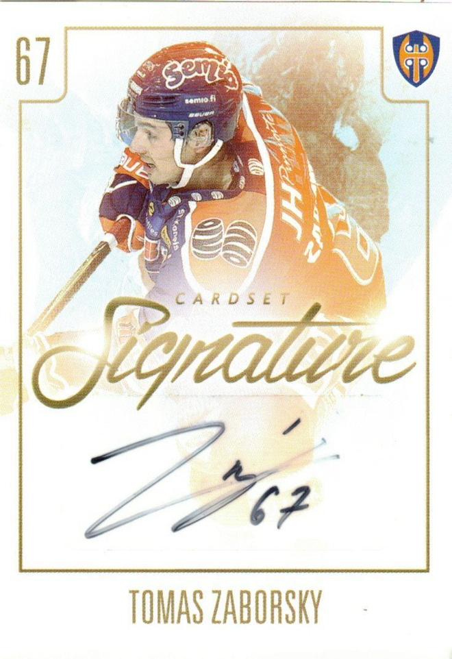 2017-18 Cardset TOMAS ZABORSKY Tappara Ässät signature