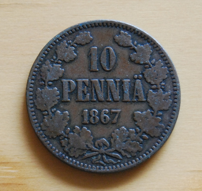 10 penniä 1867 Aleksanteri II
