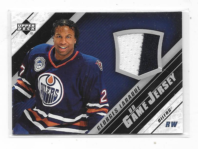 05-06 UD Game Jersey # Georges Laraque Edmonton Oilers Gooni