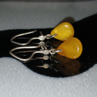 Vintage desing hopea korvakorut meripihka Amber HGL 813H - pikkukuva 1