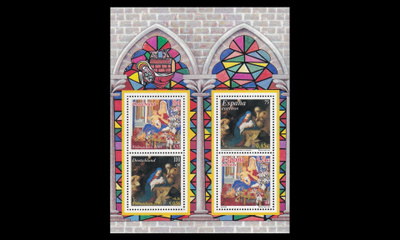Espanja 3671-2BL102 ** Joulu blokki yhteisjulkaisu (2001)