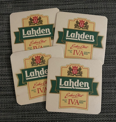 Vanhat Lahden Erikois  IV A  olut -tuopinaluset 4 kpl
